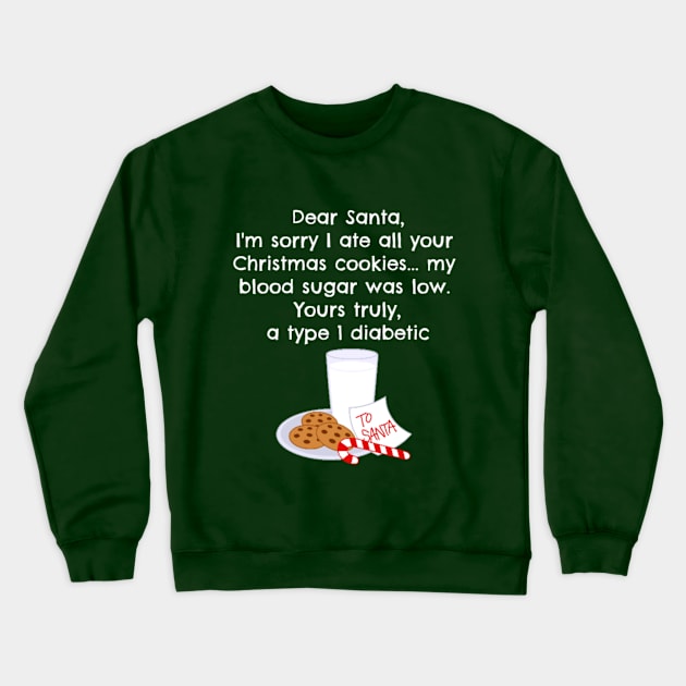 Santa Christmas Cookies Crewneck Sweatshirt by TheDiabeticJourney
